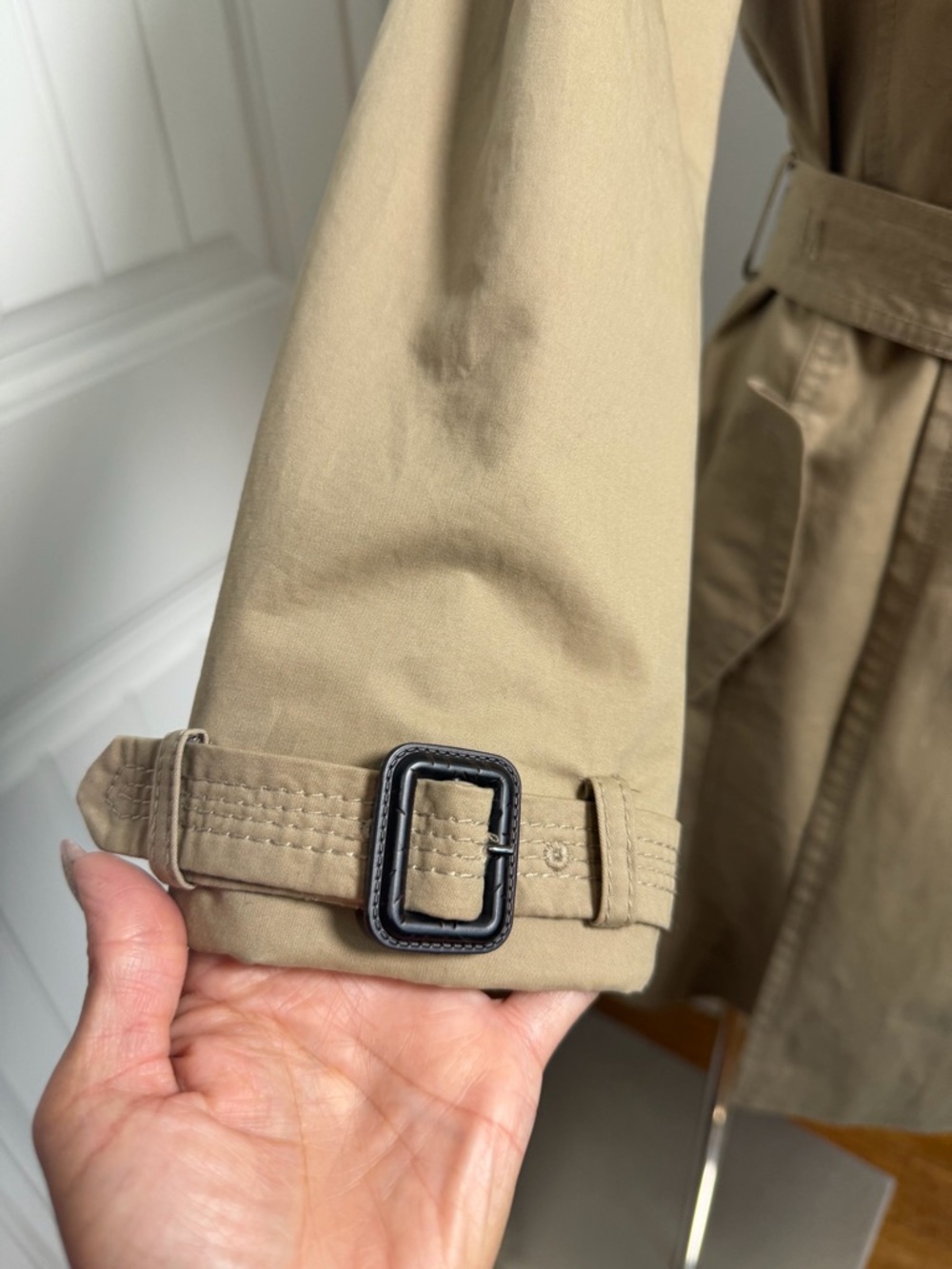 Zara Khaki Trench Coat with Belt - Picture 6 of 12